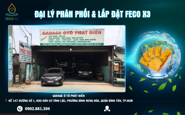 ĐẠI LÝ PHÂN PHỐI & LẮP ĐẶT FECO X3 – GARAGE Ô TÔ PHÁT ĐIỀN, BÌNH TÂN