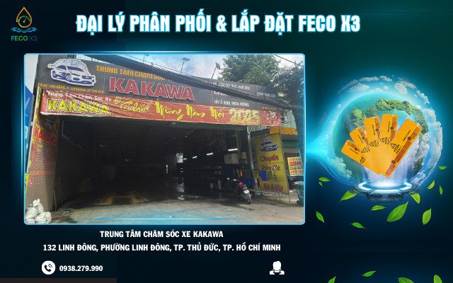 ĐẠI LÝ PHÂN PHỐI & LẮP ĐẶT FECO X3 – TRUNG TÂM CHĂM SÓC XE KAKAWA, TP. THỦ ĐỨC, TP. HỒ CHÍ MINH